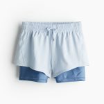 H & M - Dubbellaagse sportshort van DryMove™ - Blauw