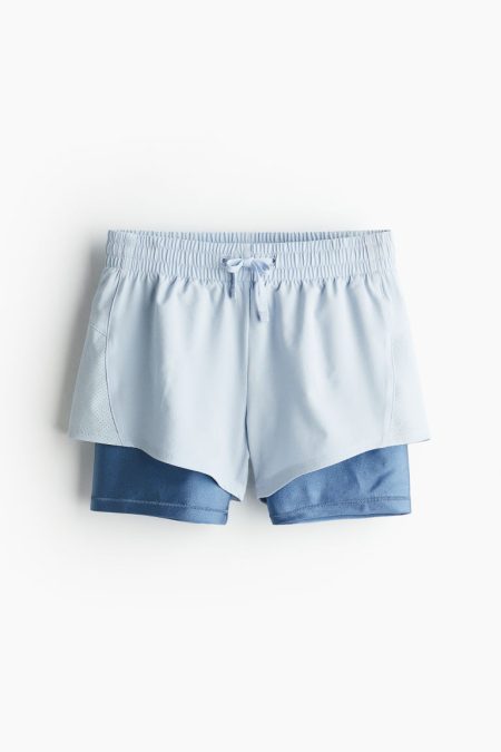 H & M - Dubbellaagse sportshort van DryMove™ - Blauw