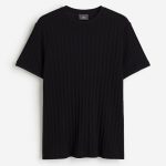 H & M - Ajourgebreid T-shirt - Regular Fit - Zwart