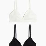 H & M - Set van 2 katoenen soft-bh‘s - Zwart