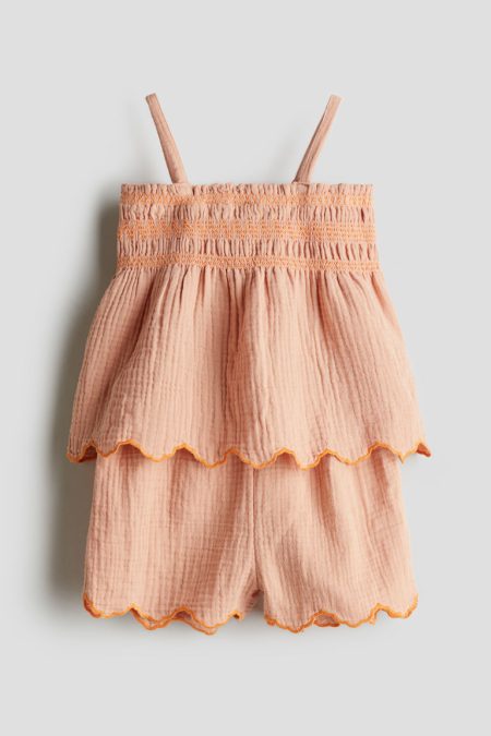 H & M - Tweedelige set van katoenen mousseline - Oranje