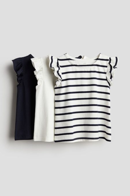 H & M - Set van 3 tops met volants - Blauw