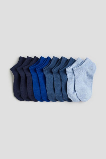 H & M - 10 paar enkelsokken - Blauw