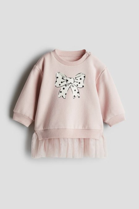 H & M - Sweatjurk met tulen rok - Roze