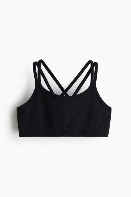 H & M - Seamless sporttop van DryMove™ - Zwart