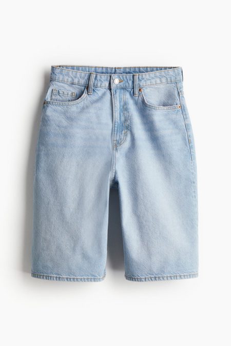 H & M - Bermuda Baggy High Denim short - Blauw