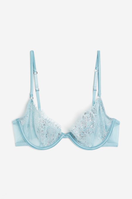 H & M - Kanten beugel-bh zonder padding - Turquoise