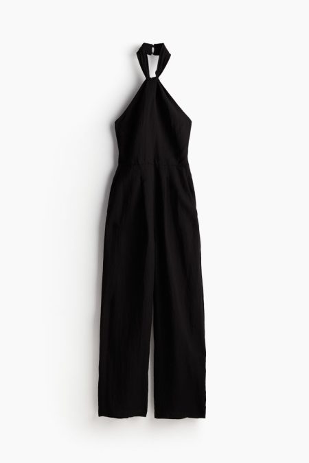 H & M - Halterjumpsuit met geknoopt detail - Zwart