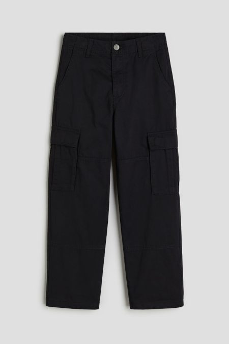 H & M - Katoenen utilitybroek - Zwart