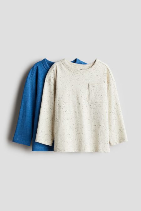 H & M - Set van 2 shirts met lange mouwen - Blauw