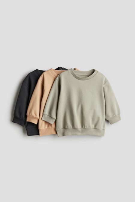 H & M - Set van 3 katoenen sweaters - Groen