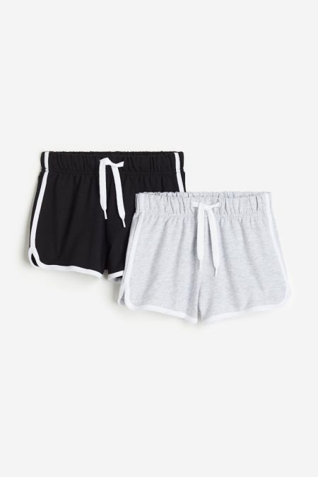 H & M - Set van 2 joggershorts - Zwart