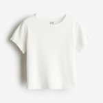 H & M - Top van ribtricot - Wit