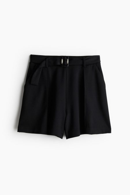 H & M - Pull-on short met ceintuur - Zwart