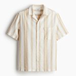 H & M - Casual overhemd van linnenmix - Regular Fit - Geel