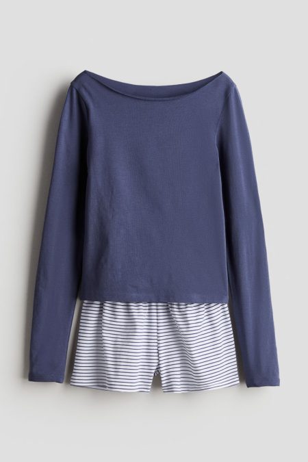 H & M - Katoenen pyjama - Blauw