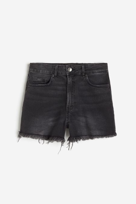 H & M - Denim short - High waist - Zwart