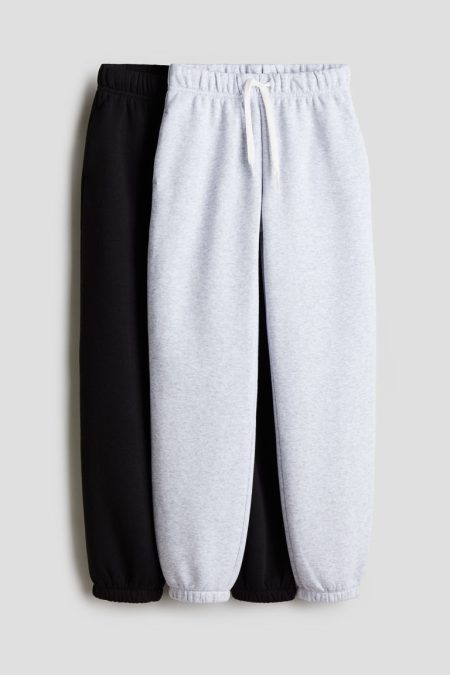 H & M - Set van 2 katoenen joggers - Zwart