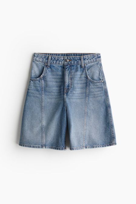 H & M - High Denim short - Blauw