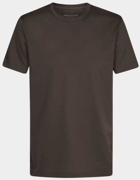 Profuomo T-shirt korte mouw Bruin PPWT10017F/H
