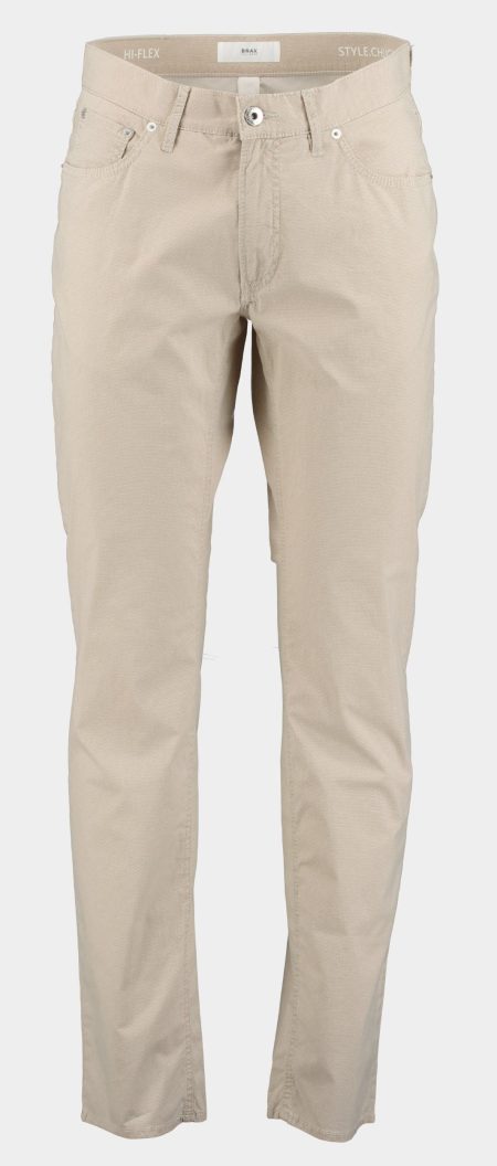 Brax Katoenen 5-Pocket Beige Chuck modern fit met dessin 82-3048 07863020/56