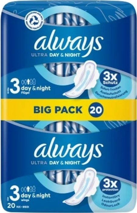 Always Always Ultra Secure Night Maandverband met vleugels - 18+2 stuks