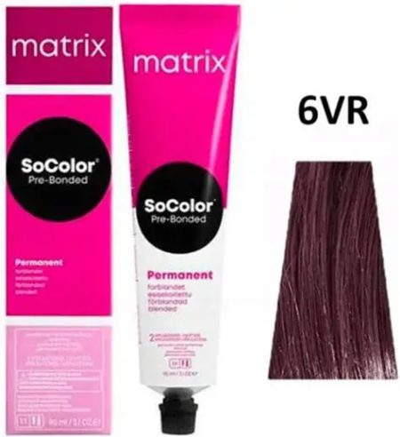 Matrix Matrix SoColor Pre-Bonded Permanent Crème Haarkleur Kleuring 90ml - 06VR Dark Blonde Violet Red