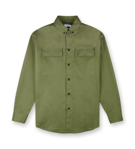 Military Green Cotton Overshirt - 50