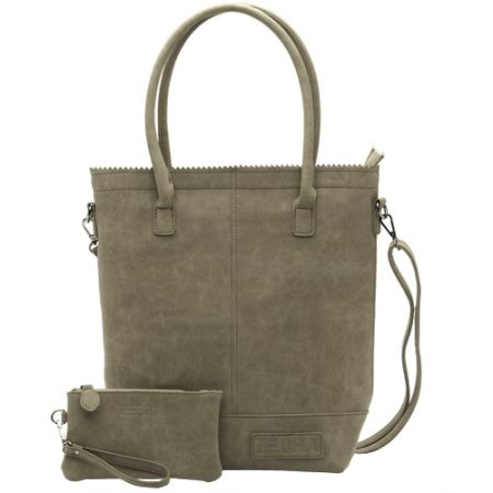 Zebra Natural Shopper met rits Taupe