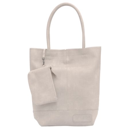 Zebra Natural Shopper Light Grey met gaatjespatroon