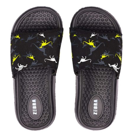 Zebra Slippers Boys Dino Black - maat 27.5/29 + gratis sleutelhanger