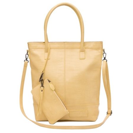 Zebra Natural Shopper Croco met rits Yellow