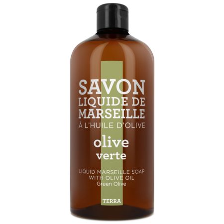 Savon de Marseille vloeibare handzeep Terra Olive Verte 1 liter navulling