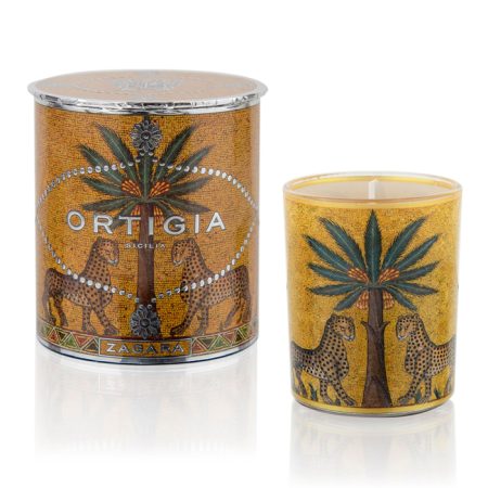 Zagara geurkaars in gedecoreerd glas