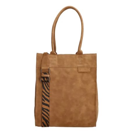 Zebra Shopper Merel met rits Camel