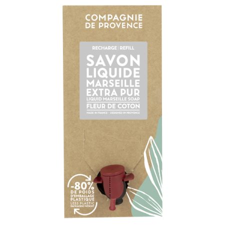 Savon de Marseille vloeibare handzeep Extra Pur Fleur de Coton 3 liter eco-navulling