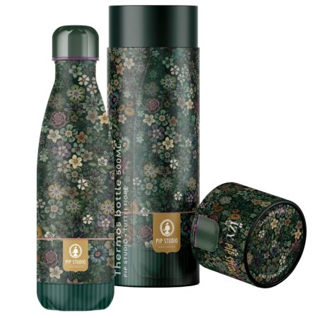 Pip Studio - Tutti i Fiori (green) drinkfles RVS 500 ml