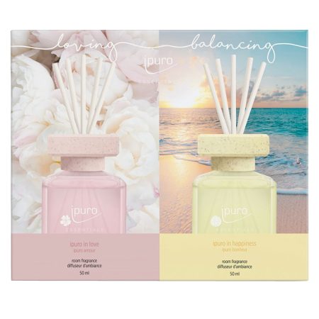 Geurdiffuser Ipuro In Love&In Happiness 2 x 50 ml geschenkset