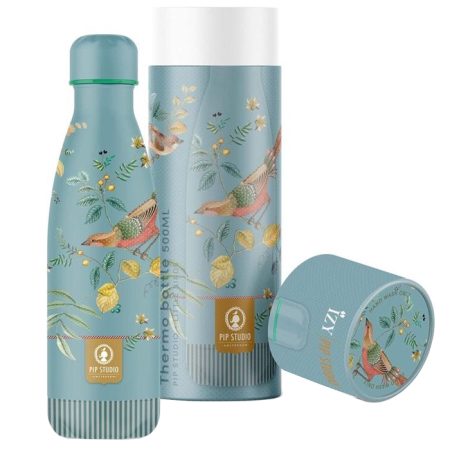 Pip Studio - Little Birds (blue) drinkfles RVS 500 ml