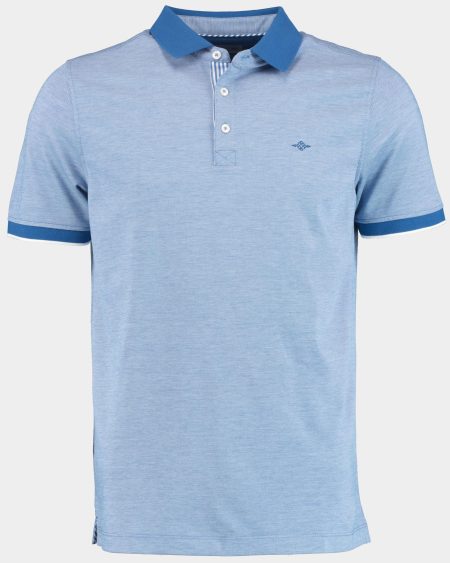 Baileys Polo korte mouw Blauw Poloshirt 2-tone Oxford Pique 515221/68