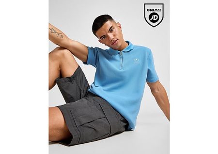 adidas Originals Waffle Polo Shirt - Light Blue- Heren