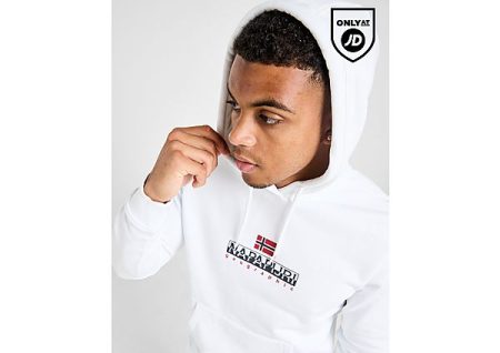 Napapijri Bory Logo Hoodie - White- Heren