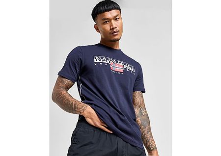 Napapijri Aylmer Logo T-Shirt - Navy- Heren