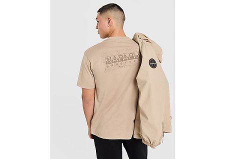 Napapijri Albula Back Logo T-Shirt - Brown- Heren