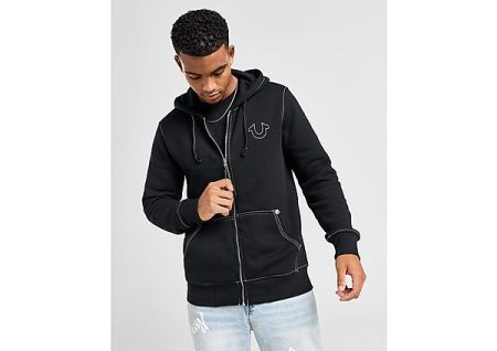 True Religion Big T Zip Through Hoodie - Black- Heren