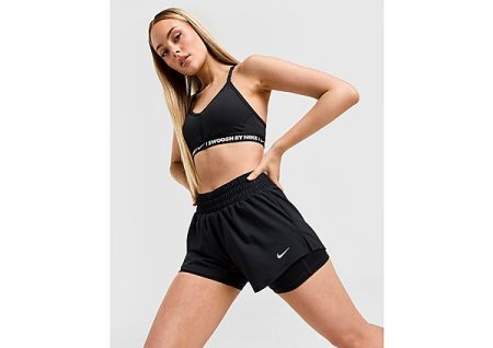 Nike Dri-FIT 2-in-1 damesshorts met halfhoge taille (8 cm) One - Zwart- Dames