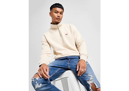 LEVI'S Fleece 1/2 Zip Sweatshirt - Beige- Heren