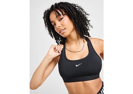 Nike Nike Swoosh Sport-bh met medium ondersteuning en pad uit één stuk - Black- Dames