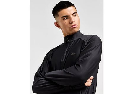 BOSS Active 1/2 Zip Top - Black- Heren