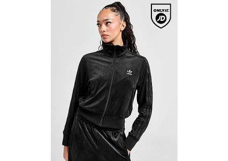 adidas Originals Velour Firebird Track Top - Black- Dames